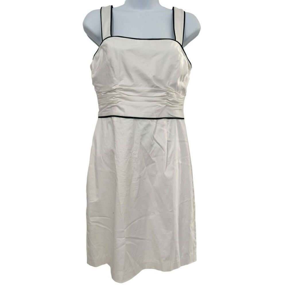 White House Black Market Ivory Apron Dress Size 4
